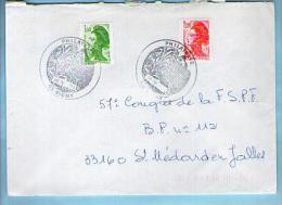 France Lettre Philatélie Vichy CAD 20-04-1986/ Tp Roulette Liberté 2222 & 2277 - Rollo De Sellos