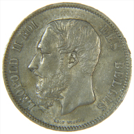 BELGIO / BELGIQUE - 5 FRANCS (1869) ROI LEOPOLD II - ECU ARGENT - 5 Frank