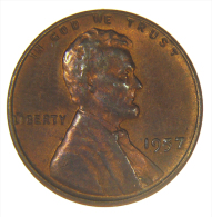 WHEAT PENNY - 1957 LINCOLN (P) - NICE RED COIN - 1909-1958: Lincoln, Wheat Ears Reverse