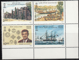 India MNH 1997, Se-tenent Block Of 4,  INDEPEX 97, Post Office Theme, Boat, Heritage Monument, Jal Cooper,Ship, Etc., - Ungebraucht