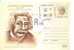 ALBERT EINSTEIN, COVER STATIONERY, ENTIERE POSTAUX, 2004, ROMANIA - Albert Einstein