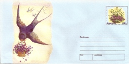 SPARROW, COVER STATIONERY, ENTIERE POSTAUX, 1999, ROMANIA - Mussen