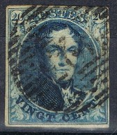 Sello 20 Cts BELGICA Gride 26, Epauletten 1849, Num 2 º - 1849-1850 Medaillons (3/5)