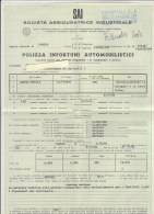 PO9208B# SOCIETA' ASSICURATRICE INDUSTRIALE - POLIZZA ASSICURAZIONE INFORTUNI AUTO LANCIA FULVIA 1965 - Banco & Caja De Ahorros