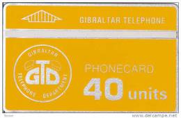 Gibraltar, GIB-01, 1. Card, GTD Logo Yellow, Mint, 2 Scans. - Gibilterra