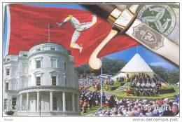 Isle Of Man, MAN 132, 3 £, Constitution, Flag, 2 Scans. - Isla De Man