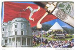 Isle Of Man, MAN 132, 3 £, Constitution, Flag, 2 Scans. - Man (Isle Of)