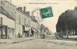 Seine Et Marne - Ref  A608- Villiers Saint Georges - Villiers St Georges - Place Du Marché - Carte Bon Etat  - - Villiers Saint Georges