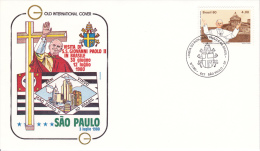 1427 (Yvert) Sur FDC Illustrée Commémorant Le Voyage Du Pape Jean-Paul II à São Paulo (São Paulo) Au Brésil - 1980 - FDC