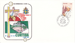 1428 (Yvert) Sur FDC Illustrée Commémorant Le Voyage Du Pape Jean-Paul II à Curitiba (Parana) Au Brésil - 1980 - FDC