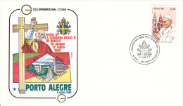 1428 (Yvert Sur FDC Illustrée Commémorant Le Voyage Du Pape Jean-Paul II à Porto Alegre (Rio Grande Do Sul) Au Brésil - FDC