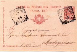 1905 CARTOLINA CON ANNULLO MONTEGIORGIO ASCOLI - Marcophilie (Avions)