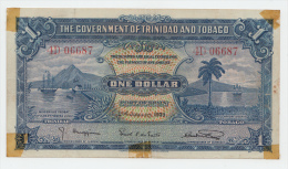 TRINIDAD & TOBAGO 1 Dollar 1939 VF (w/ Tape) P 5b 5 B - Trinité & Tobago