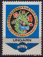 PEACOCK Bird / Birds - Folk Motif / IBUSZ - Hungary 1970´s - LABEL - CINDERELLA / MNH - Pauwen