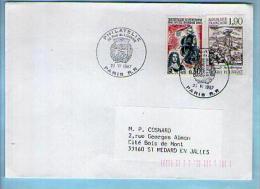 France Lettre Philatélie Paris Rue Du Louvre CAD 23-06-1987 / Tp 1461 Ile Bourbon & 2475 Henri Pourrat - Storia Postale