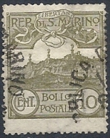 1925 SAN MARINO USATO VEDUTA 10 CENT - RR11618 - Used Stamps