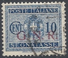 1944 RSI USATO GNR BRESCIA SEGNATASSE 10 CENT VARIETà - RR11654 - Taxe