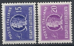 1949-52 ITALIA RECAPITO AUTORIZZATO RUOTA MNH ** - RR11657 - Posta Espressa/pneumatica