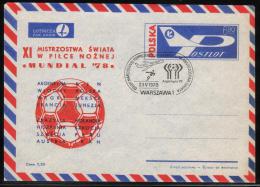 POLAND 1978 FLIGHT COVER POLISH SOCCER TEAM TO WORLD CUP WARSAW ARGENTINA PSE AIRPLANE PLANE FOOTBALL - 1978 – Argentine