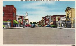 Broad Street Cars Camden SC Old Postcard - Camden