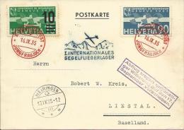 Airmail - 1st Airmail / Segel Luftpost , 16.9.1935., Switzerland, Carte Postale - Erst- U. Sonderflugbriefe