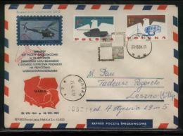 POLAND 1964 HELICOPTER FLIGHT COVER 20TH ANNIV 1ST MILITARY FLIGHT COVER TYPE 1 WARKA RECEIVER (d) - Posta Aerea