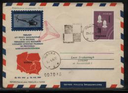 POLAND 1964 HELICOPTER FLIGHT COVER 20TH ANNIV 1ST MILITARY FLIGHT COVER TYPE 1 WARKA RECEIVER (d) - Cartas & Documentos