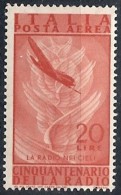 1947 ITALIA POSTA AEREA RADIO 20 LIRE MNH ** - RR11674-3 - Poste Aérienne