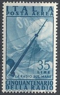 1947 ITALIA POSTA AEREA RADIO 35 LIRE MNH ** - RR11675-3 - Poste Aérienne