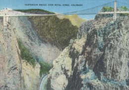 (202) Very Old Postcard - Carte Ancienne - USA - Bridge Over Royal Gorge - Rocky Mountains