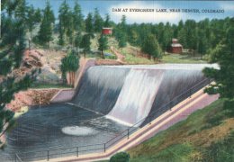 (202) Very Old Postcard - Carte Ancienne - USA - Evergreen Lake Dam - Denver