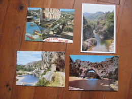 Ardèche   ( 07)   4 Cartes De L'Ardèche  Les Gorges Et Le Pont D'Arc    Pont De Salavas - Vallon Pont D'Arc