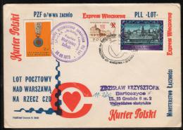 POLAND 1973 FLIGHT POSTAL FLIGHT ON LOT´S COPERNICUS PLANE Astronomy Astronomer COVER CINDERELLA STAMP TYPE 1 - Flugzeuge