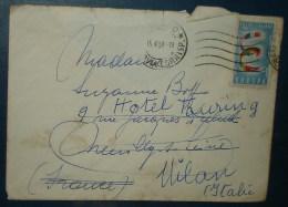 ITALIE.25 Lires 1957 Sur Lettre Pour Neuilly Sur Seine,Réexpédié à Milan.15.4.58 - 1957