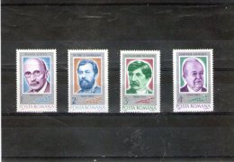 1984 - Roumains Celebres Mi 4068/4071 Et Yv 3523/3526 MNH - Ungebraucht