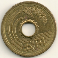 Japan 5 Yen Akihito Year 1 (1989) Y#95.1 - Japón