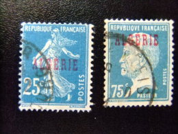 56 ALGERIE ARGELIA 1924 / SELLOS DE FRANCIA  SOBRECARGADOS (ALGERIE) / YVERT 14 + 26 FU - Used Stamps