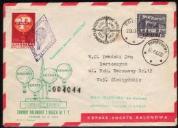 POLAND 1963 (22 JUNE) BALLOONS CHAMPIONSHIPS FOR 32ND POZNAN INTERNATIONAL TRADE FAIR KATOWICE BALLOONS FLOWN COVER - Balloons