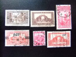 56 ALGERIE ARGELIA 1936 -1937 / MONUMENTOS (SITIOS Y PAISAJES) / YVERT 116 + 120 + 128 + 147 + 165 + 167  FU - Used Stamps