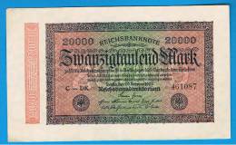 ALEMANIA - GERMANY -  20.000  Mark 1923 EBC  P-85 - Reichsschuldenverwaltung