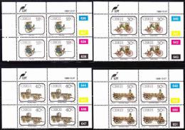 Ciskei - 1989 - Animal-drawn Transport- Complete Set Control Blocks MNH - Ciskei