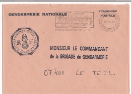Lettre Gendarmerie Nationale * Brigade De Charleville-Mézière * En Franchise Postale - Lettres Civiles En Franchise