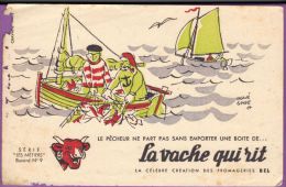 Buvard - La Vache Qui Rit - Série Les Métiers Buvard N° 9 Le Pêcheur - Produits Pharmaceutiques