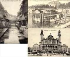 Lot De 3 Cartes Reproductions : Paris : Travaux Du Métro Dans La Seine, LeTrocadéro, Bras Gauche De La Bièvre. - Ile-de-France