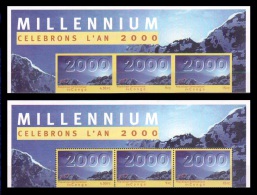 (025) Congo  Millennium 2000 Strip / Perforated And Imperf.  ** / Mnh  Michel 1464-66  Rare !! - Other & Unclassified