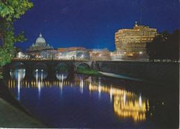 ROMA--PONTE SUL TEVERE E CASTEL SANT´ANGELO--NOTTURNO--FG --V 26-4-69 - Castel Sant'Angelo