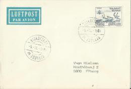 GREENLAND  1981 –  COVER COLONISATION SAQQAQ -ADDR TO FABORG  W 1 ST  3,50 KR  POSTM.BISKOFJORD MOV 5 RE 143 - Non Classés