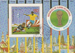 Guinea Equatorial-1974 Soccer World Cup Souvenir Sheet  Used - Sonstige & Ohne Zuordnung