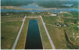 Houston TX Texas, San Jacinto Monument View, Battleship Texas, C1960s/70s Vintage Postcard - Houston