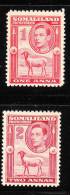Somaliland Protectorate 1938 KG Blackhead Sheep 1a & 2a MLH - Somaliland (Herrschaft ...-1959)